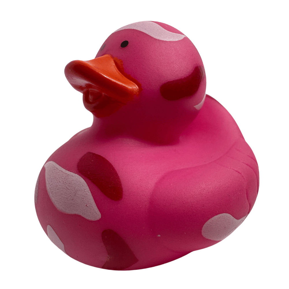 RED CAMOUFLAGE RUBBER DUCKY SIDE