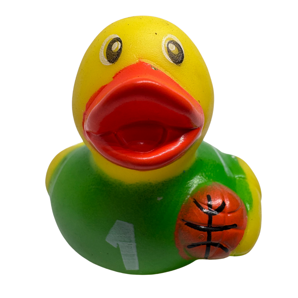 GREEN BASKETBALL RUBBER DUCKY