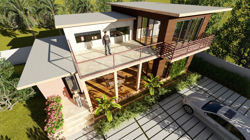 Unique and Modern Half Floor House Design - Cool House ...