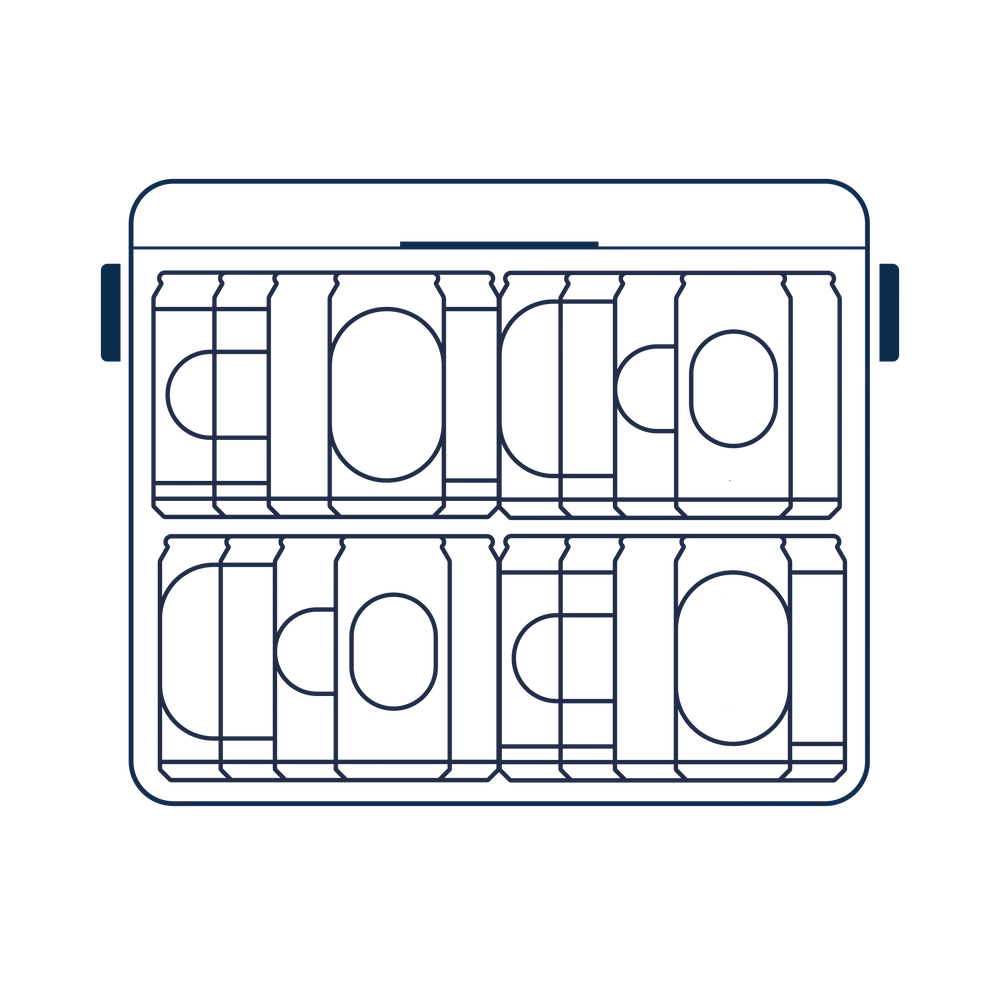 32 standing beer cans 440ml