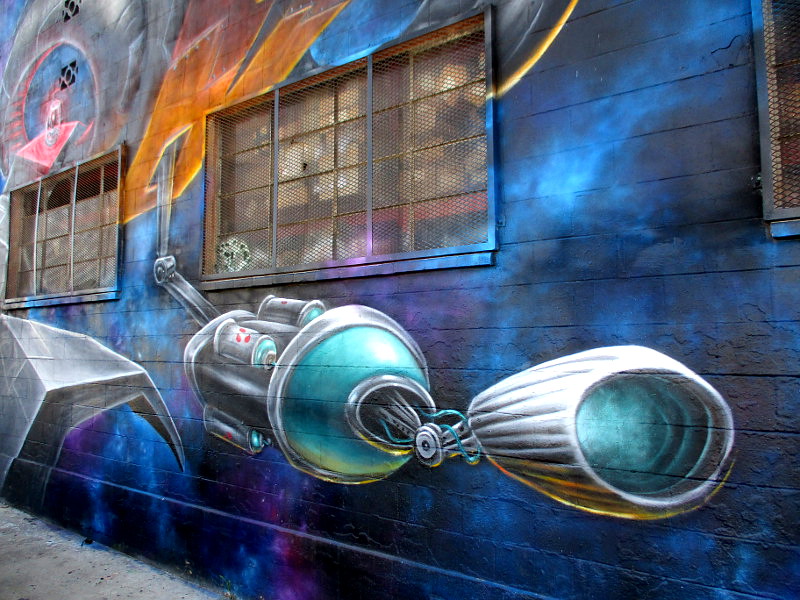 Yoda and space ship graffiti in San Diego! – Cool San Diego Sights!