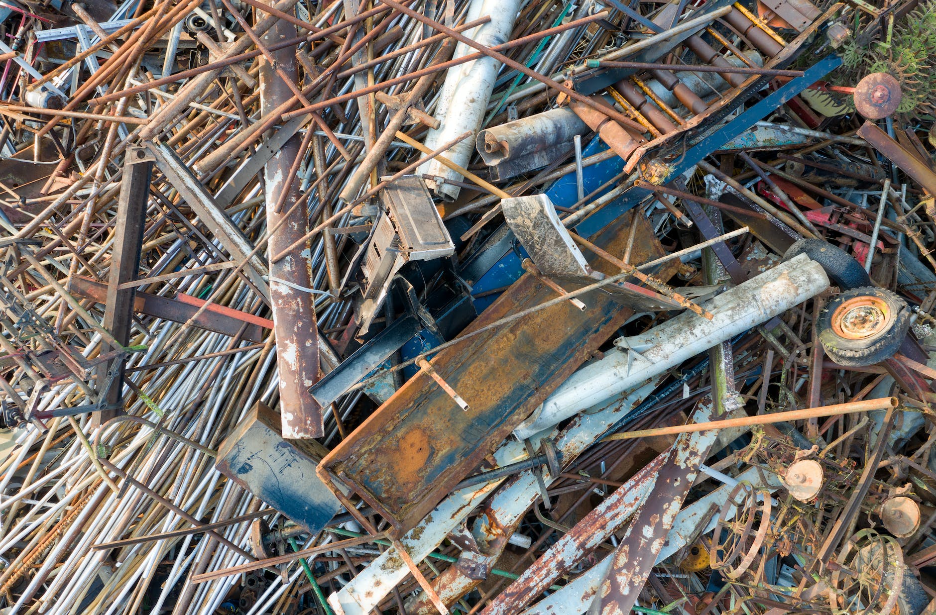 a close up shot of a pile of scrap