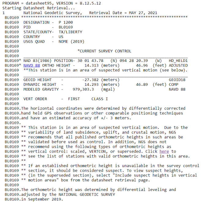 Excerpt from Datasheet of Station P 1200.(Image: NGS Website)