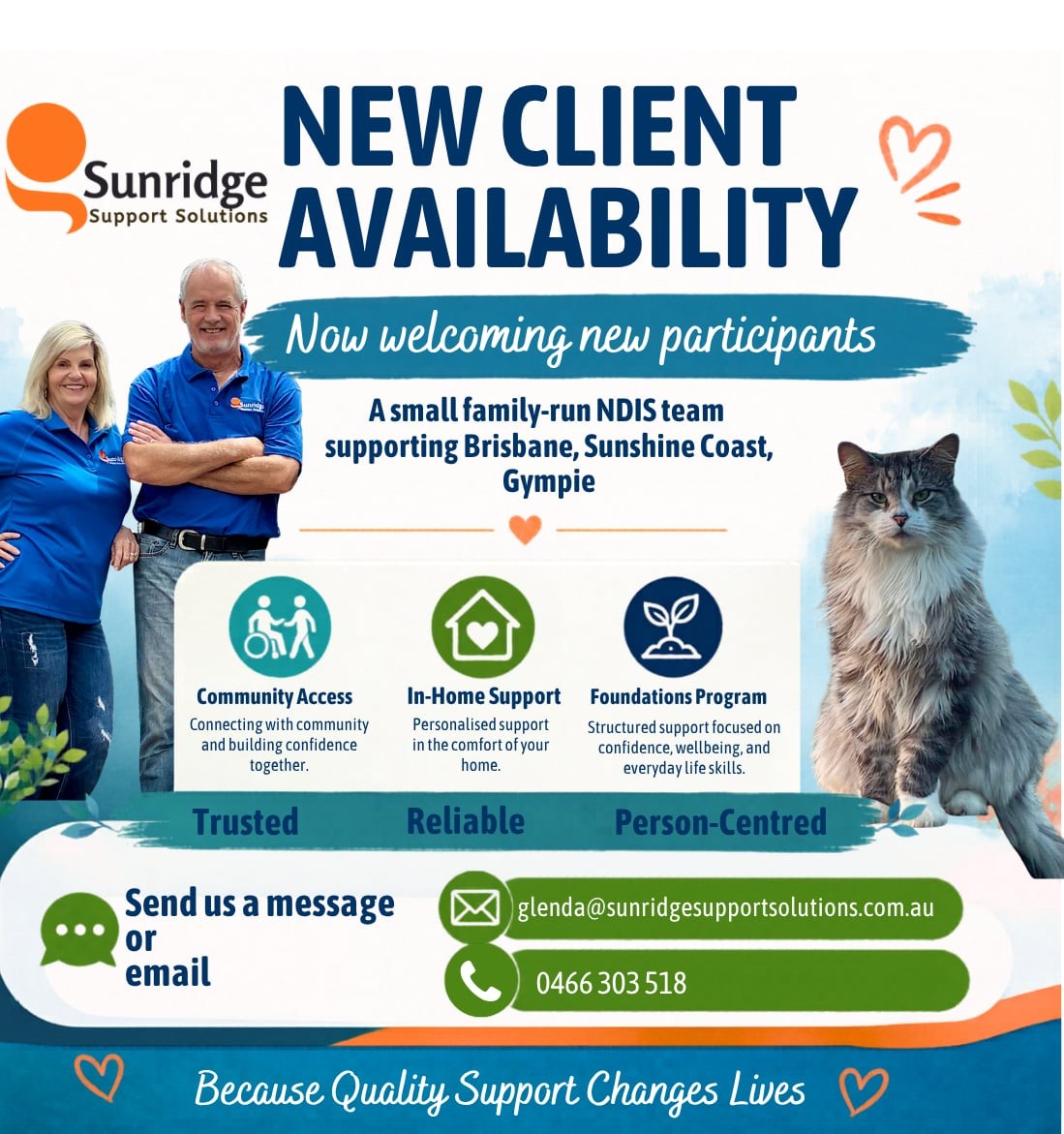 Husband, Wife & cat team