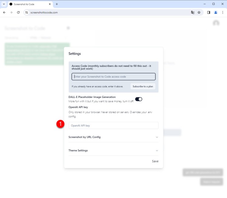 GPT4 crée des pages html et Tailwind#5 - Enregistrement de la clé API sur le site screencodetocode