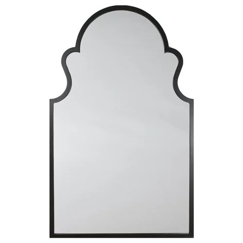 EBONY HAND CARVED ARCHE MIRROR