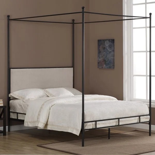 OVERSTOCK LAUREN UPHOLSTERED CANOPY BED