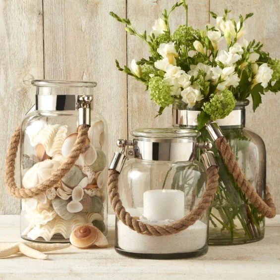 TWO'S COMPANY LANTERNS WITH ROPE HANDLE (SET OF 3)