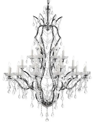 19th C. Rococo Iron & Crystal Chandelier
