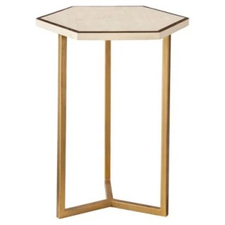 Target Threshold Faux Shell Inlay Hexagonal Accent Table - Cream/ Gold