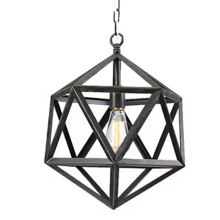 Overstock Multangular Iron 1-light Antique Bronze Chandelier
