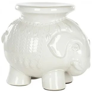 OVERSTOCK SAFAVIEH PARADISE ELEPHANT WHITE CERAMIC GARDEN STOOL