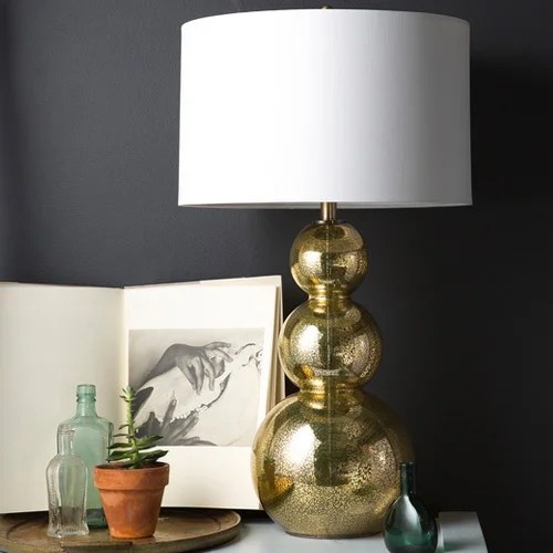 Overstock Glamorous Gold Glass Table Lamp