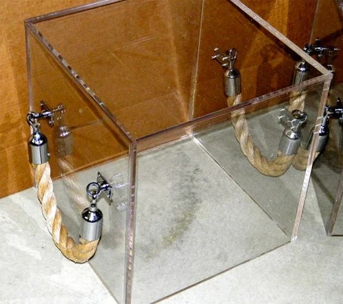 Custom Acrylic Designs Roped Handled Lucite Cube