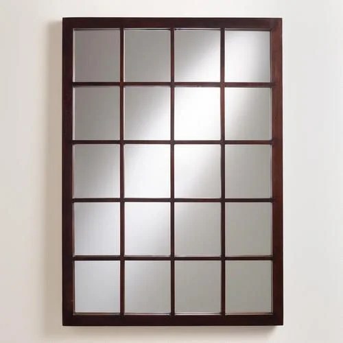Cost Plus World Market Espresso Windowpane Brooklyn Mirror