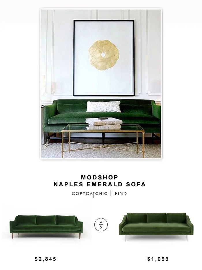 Modshop Naples Emerald Sofa $2845 vs Bryght Mirage Sofa $1099