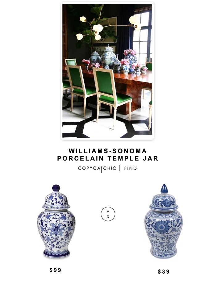 Williams-Sonoma Porcelain Temple Jar $99 vs Living Spaces Ginger Jar $39 | Look for less by Copy Cat Chic Williams-Sonoma Porcelain Temple Jar $99 vs Living Spaces Ginger Jar $39 | Look for less by Copy Cat Chic