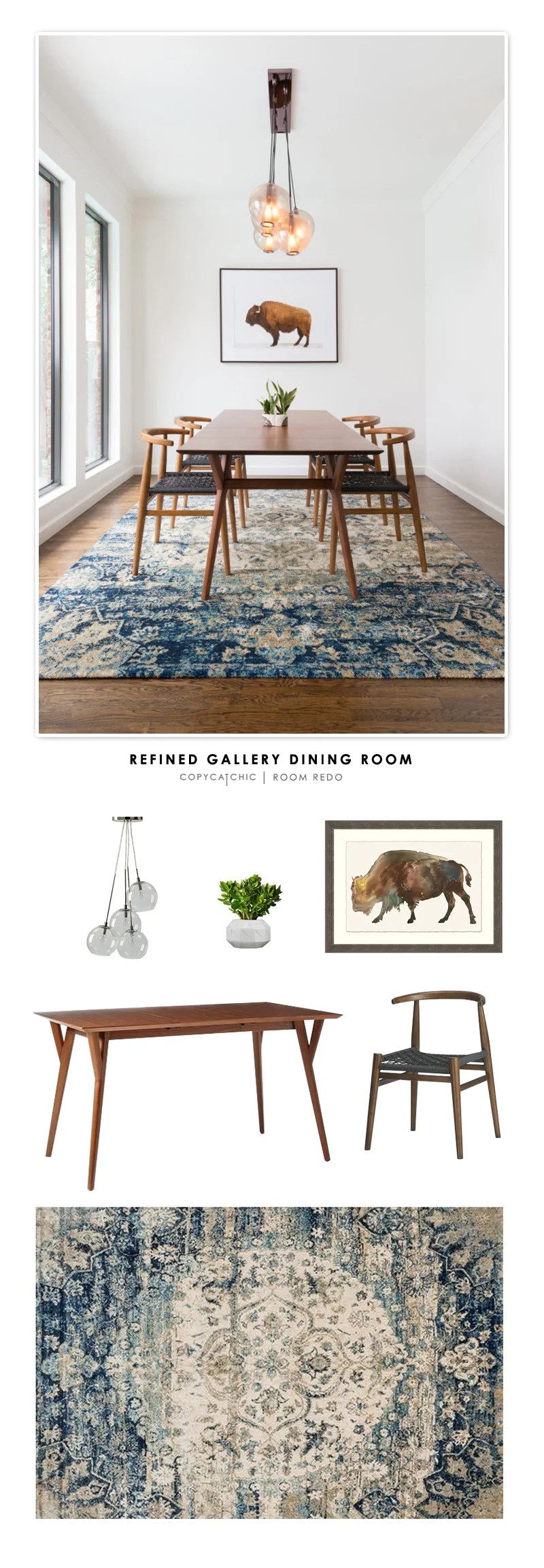 A simple and refined modern dining room from Design Milk recreated for less by Copy Cat Chic