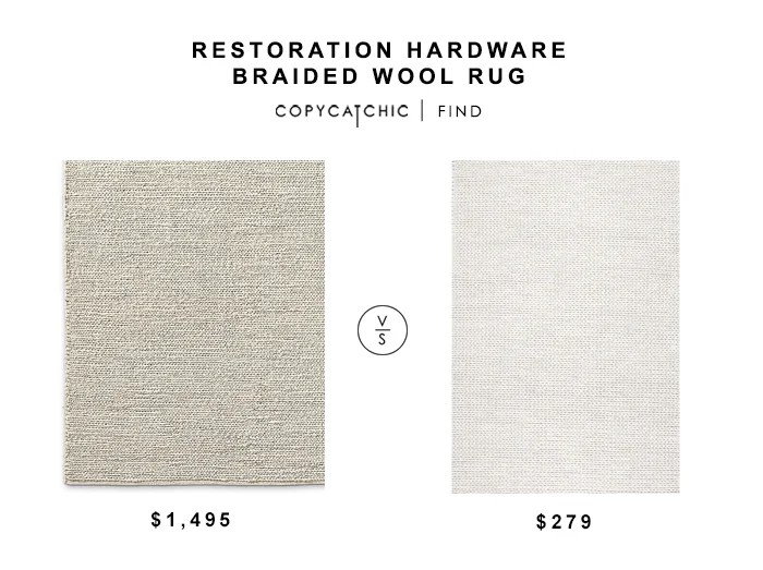 Restoration Hardware Braided Wool Rug for $1495 vs Nuloom Handmaid Braided Wool Rug fro $279 copycatchic luxe living for less budget home decor and design