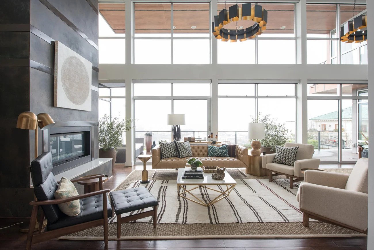 This masculine living room design by Brian Paquette for Decorist gets recreated for less by copycatchic luxe living for less budget home decor and design