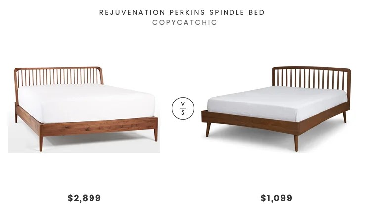 Rejuvenation Perkins Spindle Bed $2899 vs Article Culla Spindle Bed $1099 wood spindle bed look for less copycatchic luxe living for less budget home decor and design daily finds and room redos
