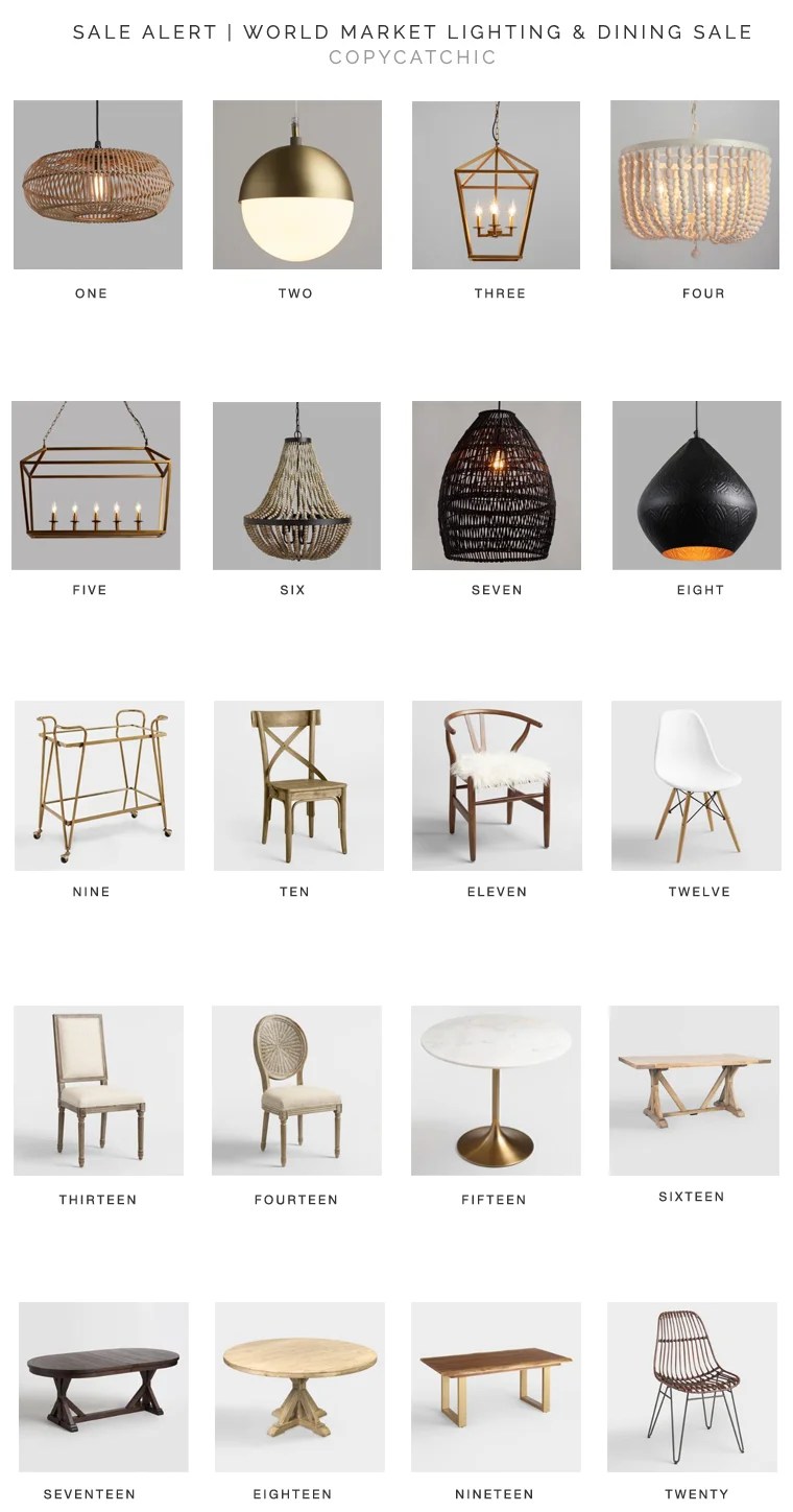 The best of World Market Dining and Lighting Sale | Up to 60% on Dining Furniture and up to 50% off Pendants & Chandeliers | Our favorite picks copycatchic luxe living for less budget home decor and design