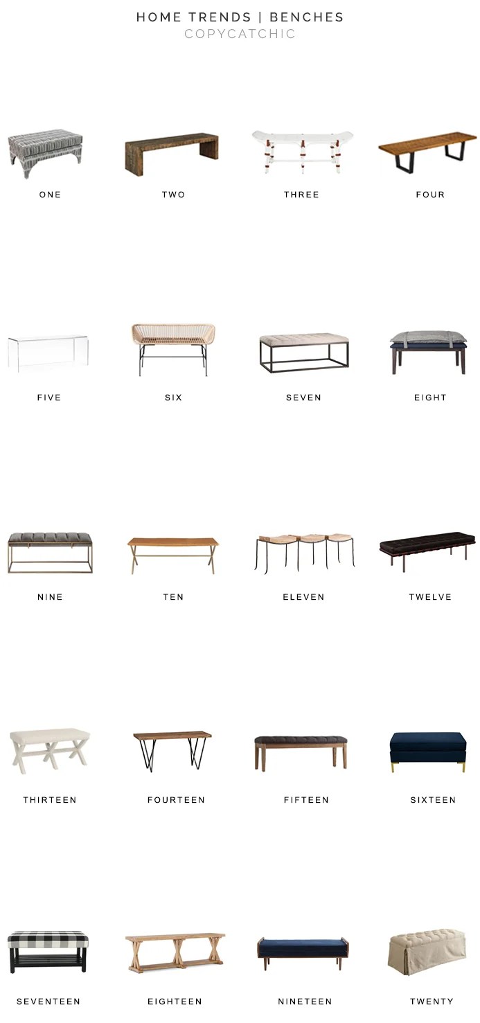 Home Trends | our favorite benches for every room in your home from copycatchic luxe living for less budget home decor and design looks for less