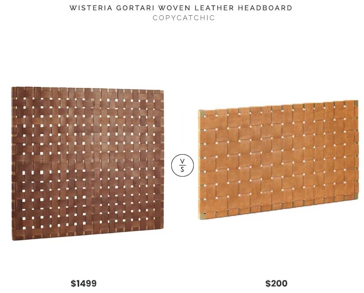 Wisteria Gortari Woven Leather Headboard $1499 vs Target Tansy Strap Headboard $200 leather woven headboard look for less copycatchic luxe living for less budget home decor and design, daily finds, home trends and room redos