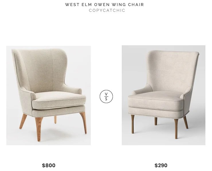 West Elm Owen Wing Chair $800 vs. Target Threshold Cheswold Wingback chair $290, gray wingback chair look for less, copycatchic luxe living for less, budget home decor and design, daily finds, home trends, sales, budget travel and room redos