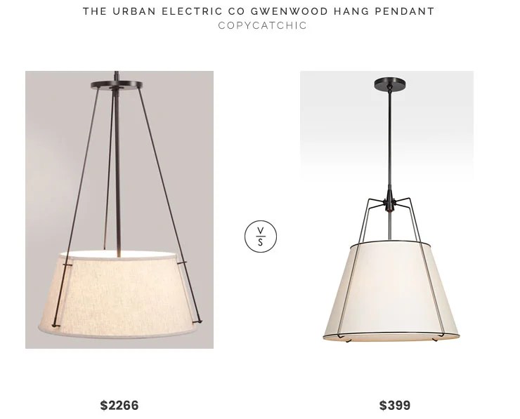 The Urban Electric Gwenwood Hang Pendant $2266 vs. Rejuvenation Conical Drum Pendant $399, bronze shaded light fixture look for less, copycatchic luxe living for less, budget home decor and design, daily finds, home trends, sales, budget travel and room redos
