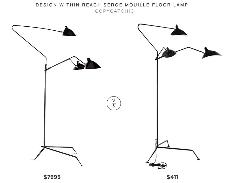 Design Within Reach Serge Mouille Floor Lamp $7995 vs. Bed Bath and Beyond Modway View Floor Lamp $411, mouille floor lamp look for less, copycatchic luxe living for less, budget home decor and design, daily finds, home trends, sales, budget travel and room redos