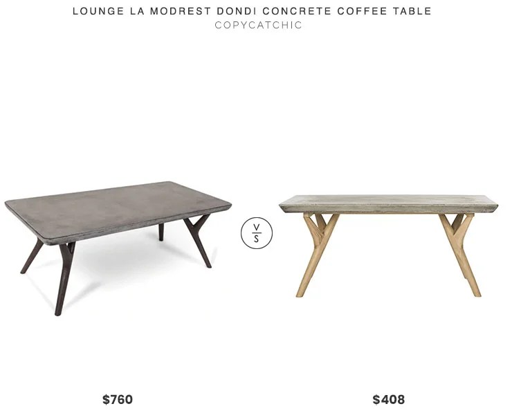 Lounge LA Modrest Dondi Concrete Coffee Table $760 vs. Wayfair Ryker Concrete Coffee Table $408, concrete coffee table look for less, copycatchic luxe living for less, budget home decor and design, daily finds, home trends, sales, budget travel and room redos