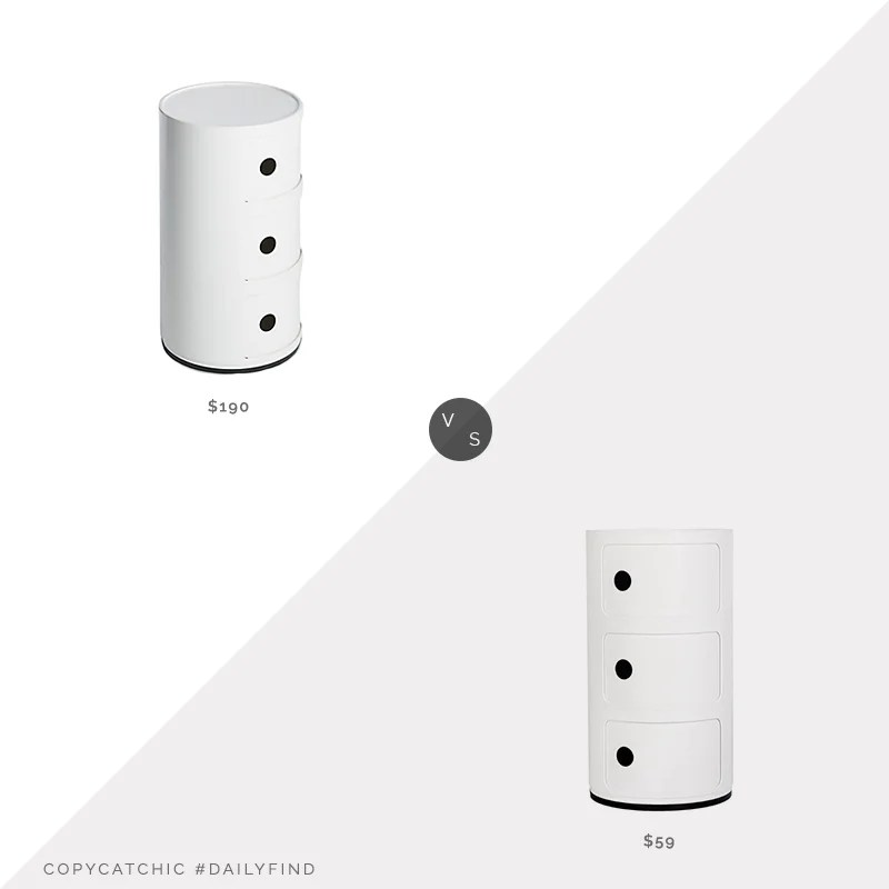 DWR Componibili Storage Unit $190 vs. France & Son Componibili $59, componibili look for less, copycatchic luxe living for less, budget home decor and design, daily finds, home trends, sales, budget travel and room redos