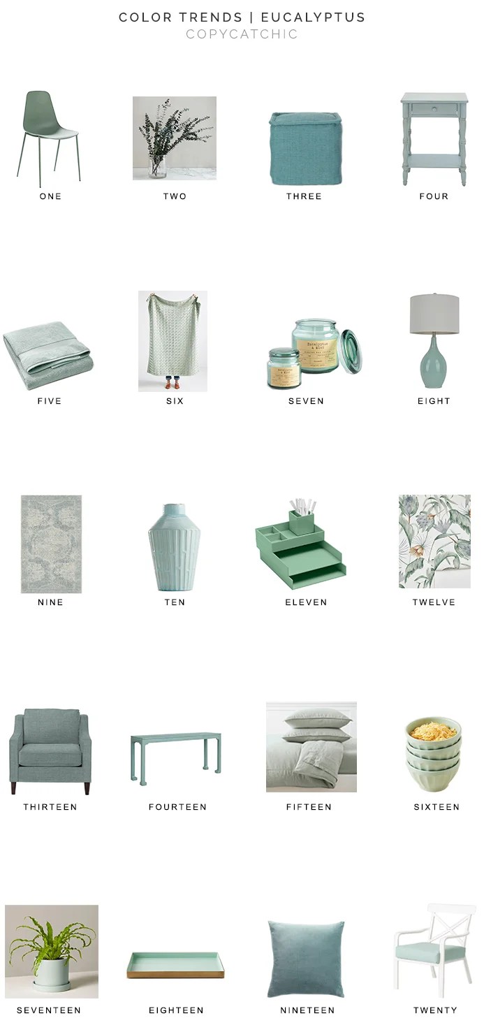 eucalyptus colored decor, eucalyptus blue, eucalyptus green, copycatchic luxe living for less, budget home decor and design, daily finds, home trends, sales, budget travel and room redos