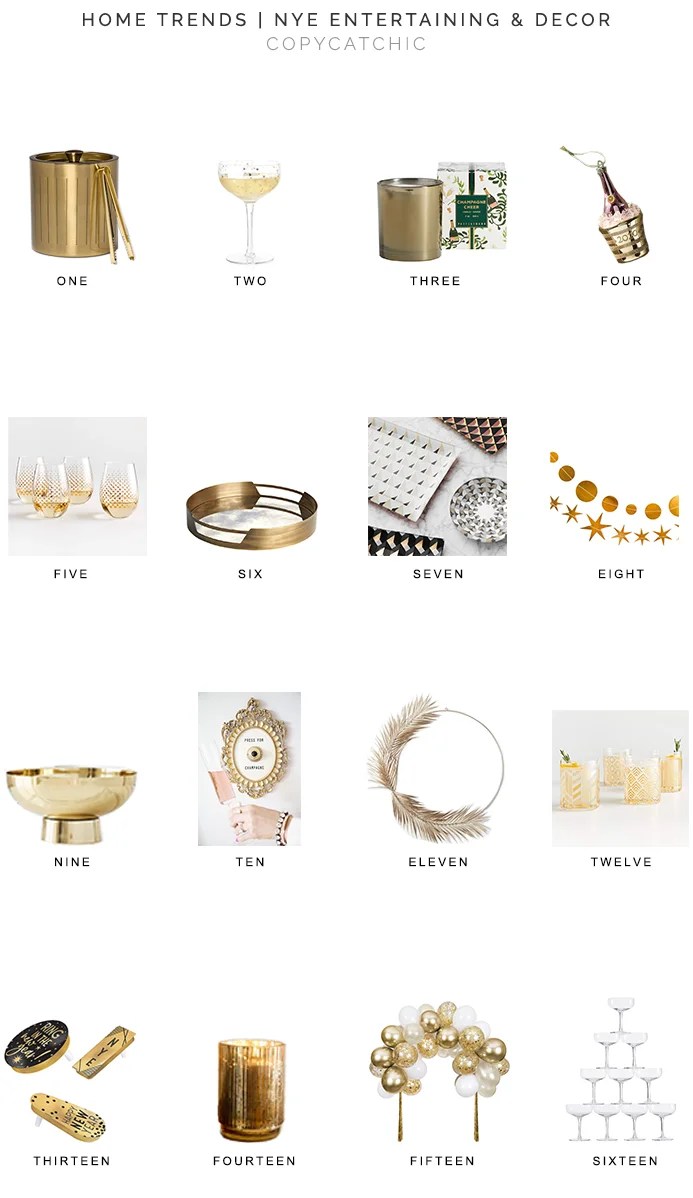 new year's eve decor, new year's eve party, new year's eve entertaining, NYE party, copycatchic luxe living for less, budget home decor and design, daily finds, home trends, sales, budget travel and room redos