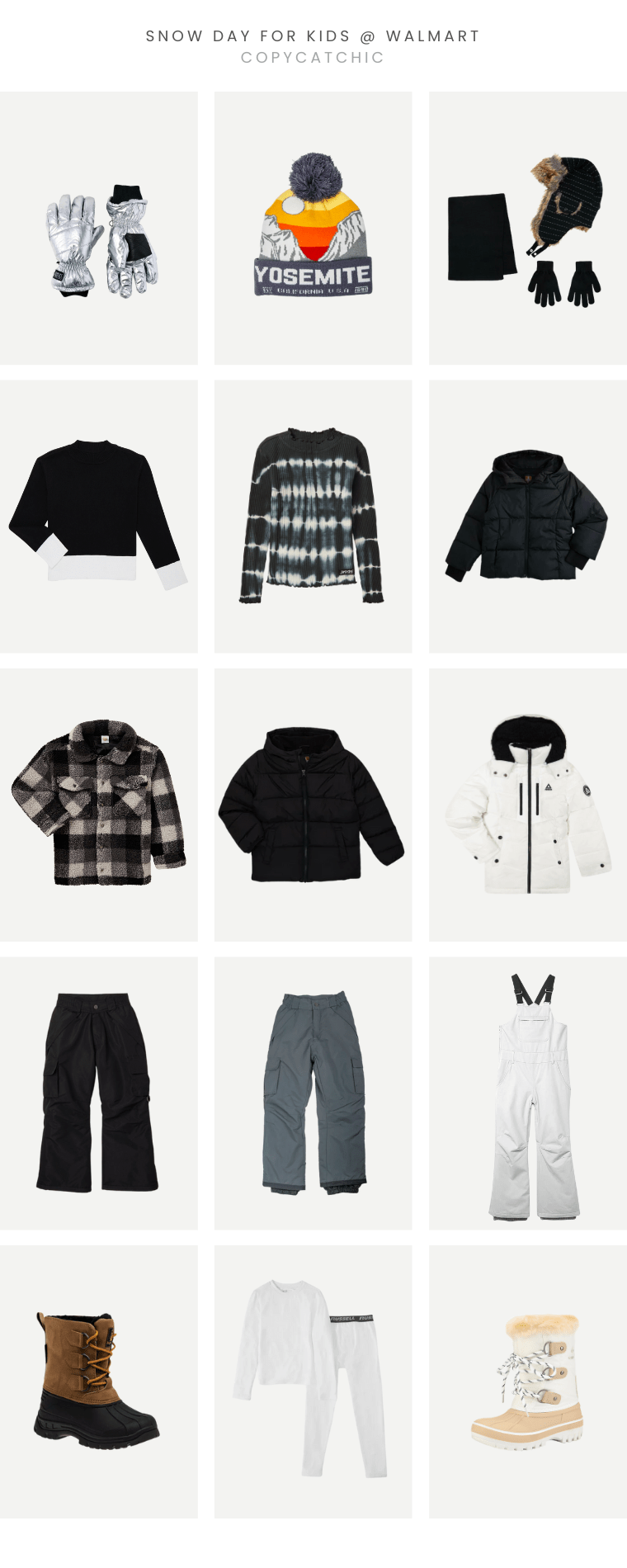 Snow clothes and winter wear from Walmart copycatchic picks