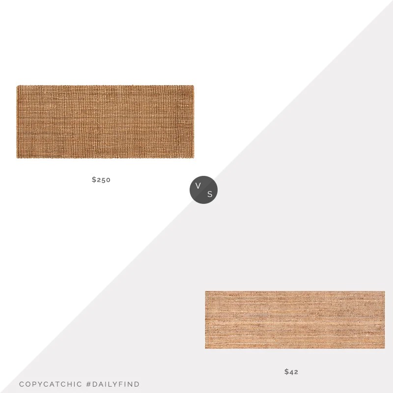 Daily Find: Jayson Home Falun Rug (2'6"x6') vs. Amazon nuLOOM Ashli Handwoven Solid Jute Runner (2'6"x6'), jute runner look for less, copycatchic luxe living for less, budget home decor and design, daily finds, home trends, sales, budget travel and room redos