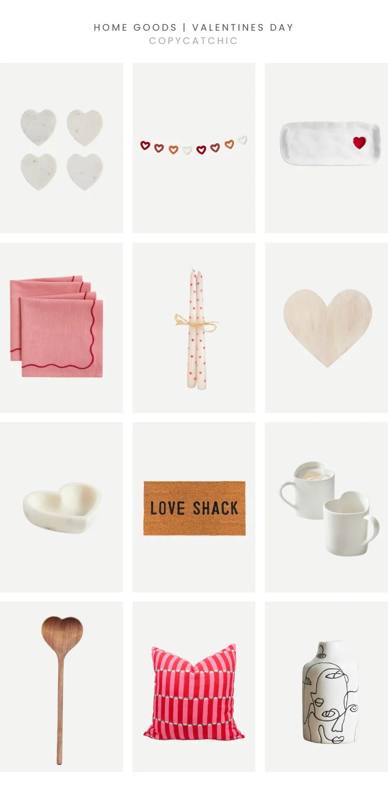 valentines day decor for less, valentines home goods, valentines day party, valentines day 2024 decor, copycatchic luxe living for less, budget home decor and design, daily finds, home trends, sales, budget travel and room redos