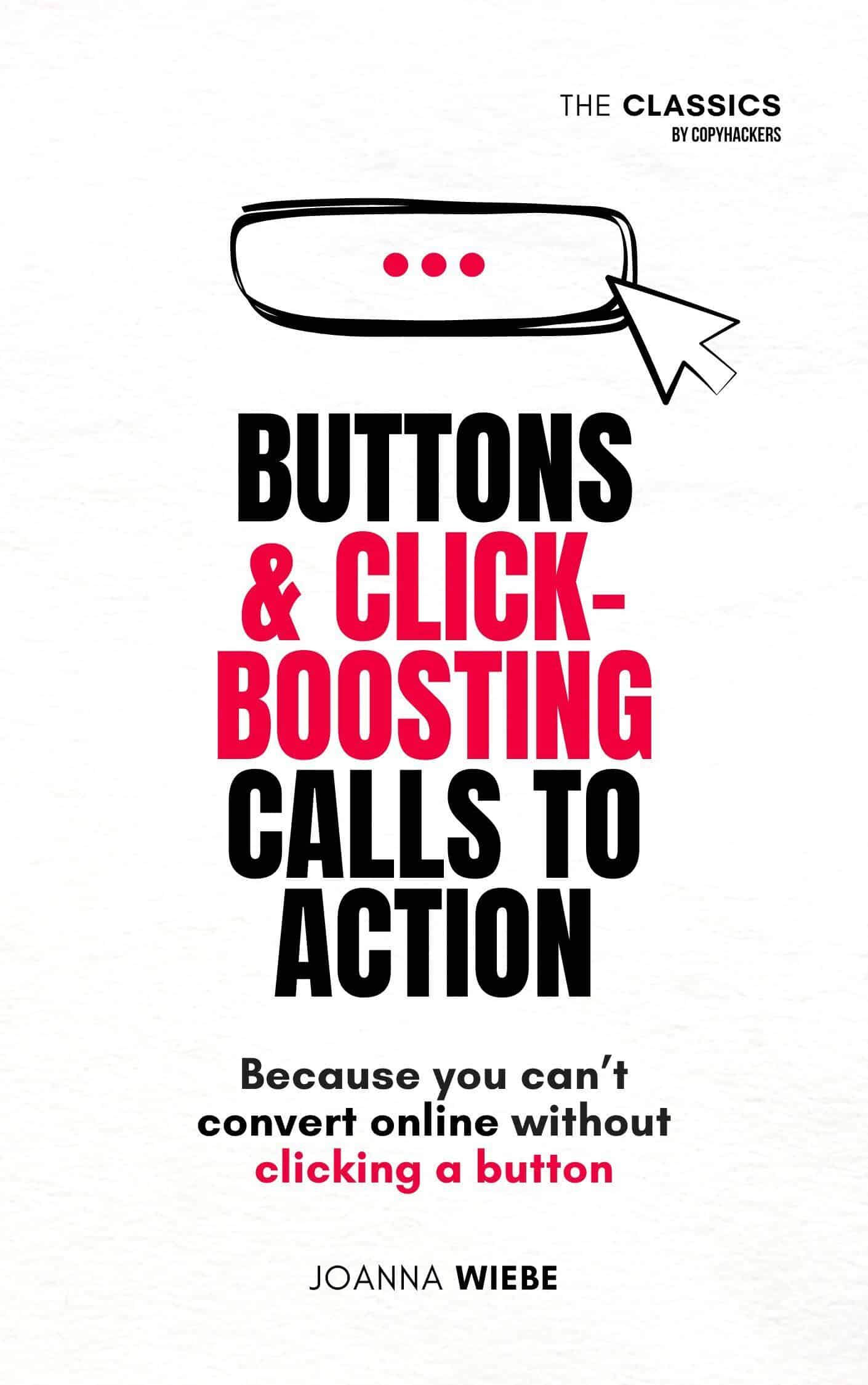 Cover of the copywriting book Buttons & Click-Boosting Calls to Action