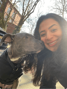 Milo and Bruna going for a walk