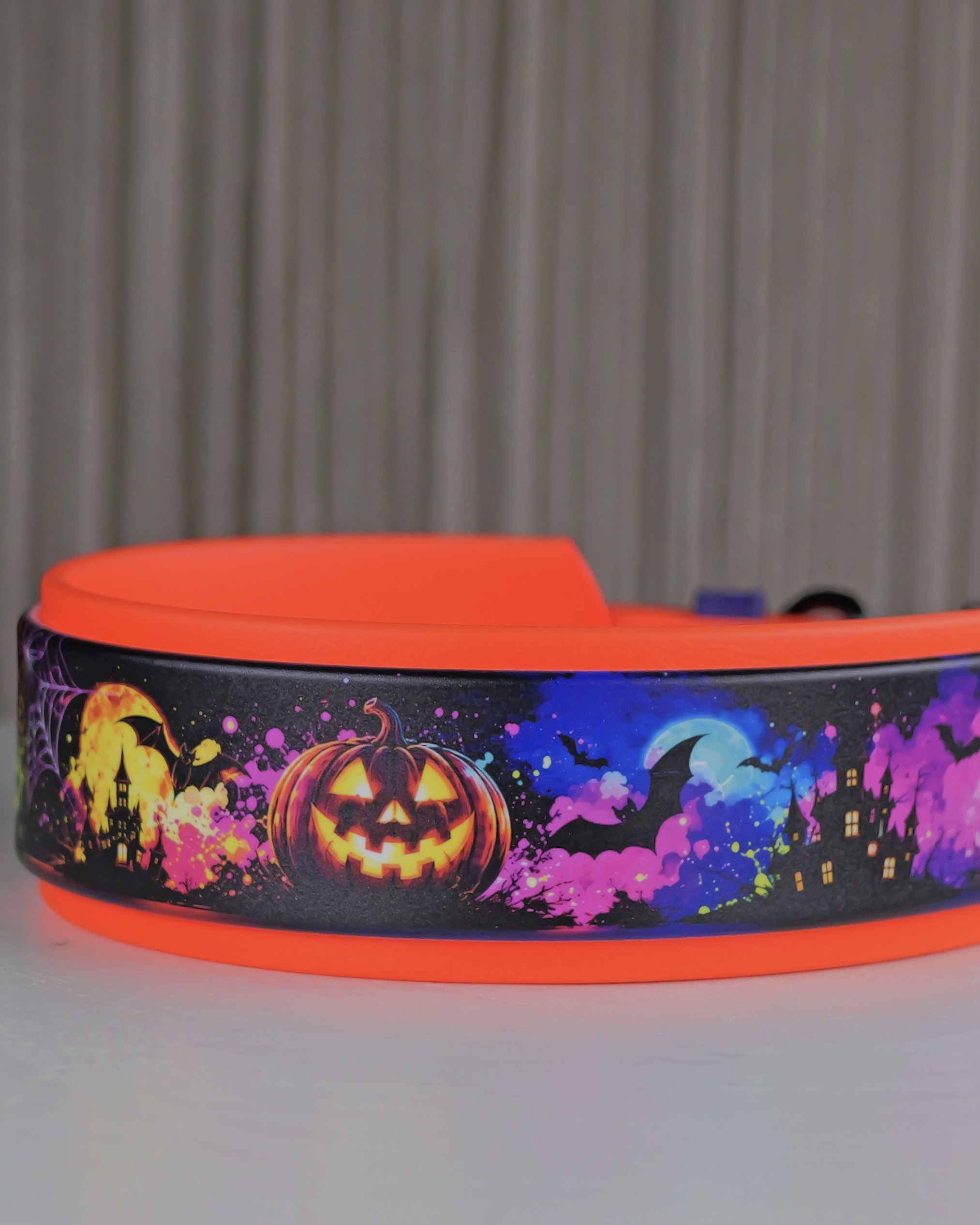 neon nightmare halloween dog collar