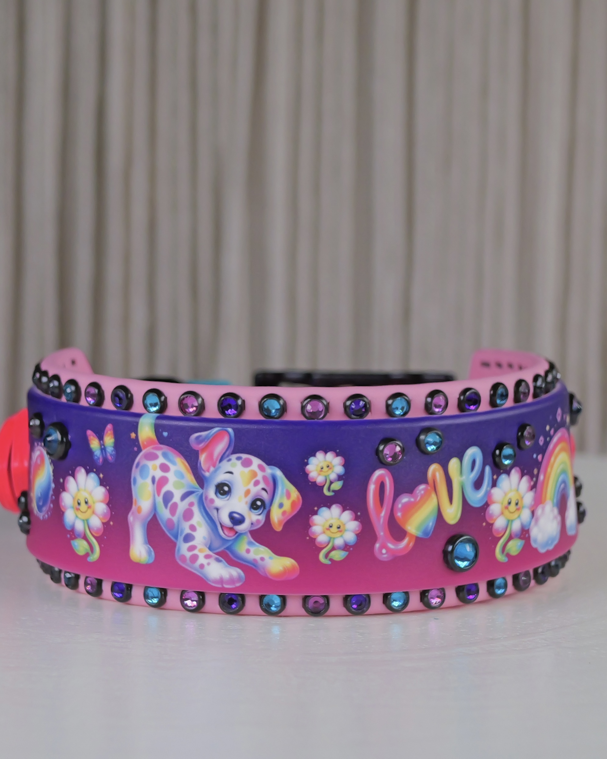 pawsitive vibes crystal dog collar from cora's canine collective