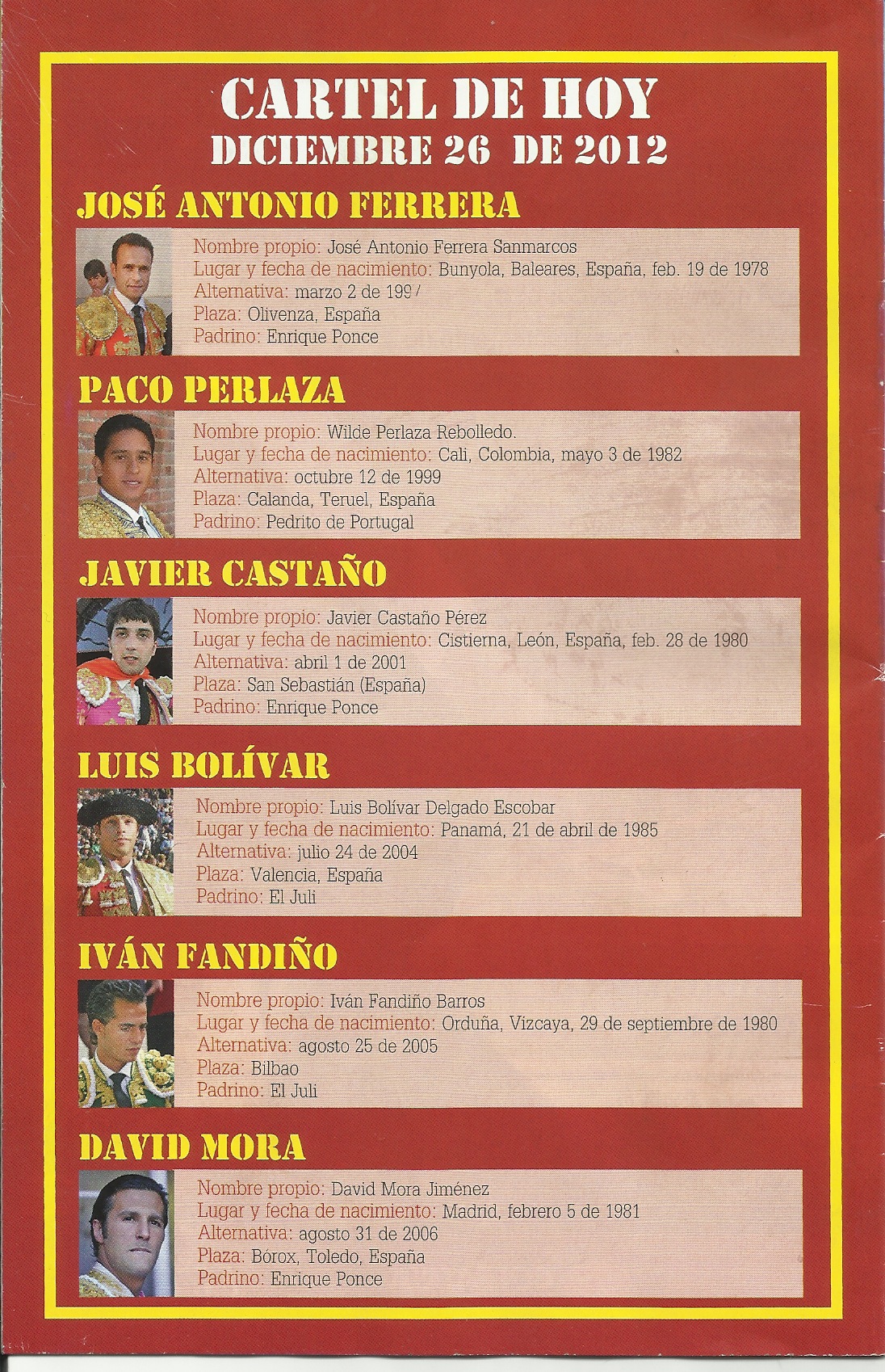 Die Toreros des 26.12.2012