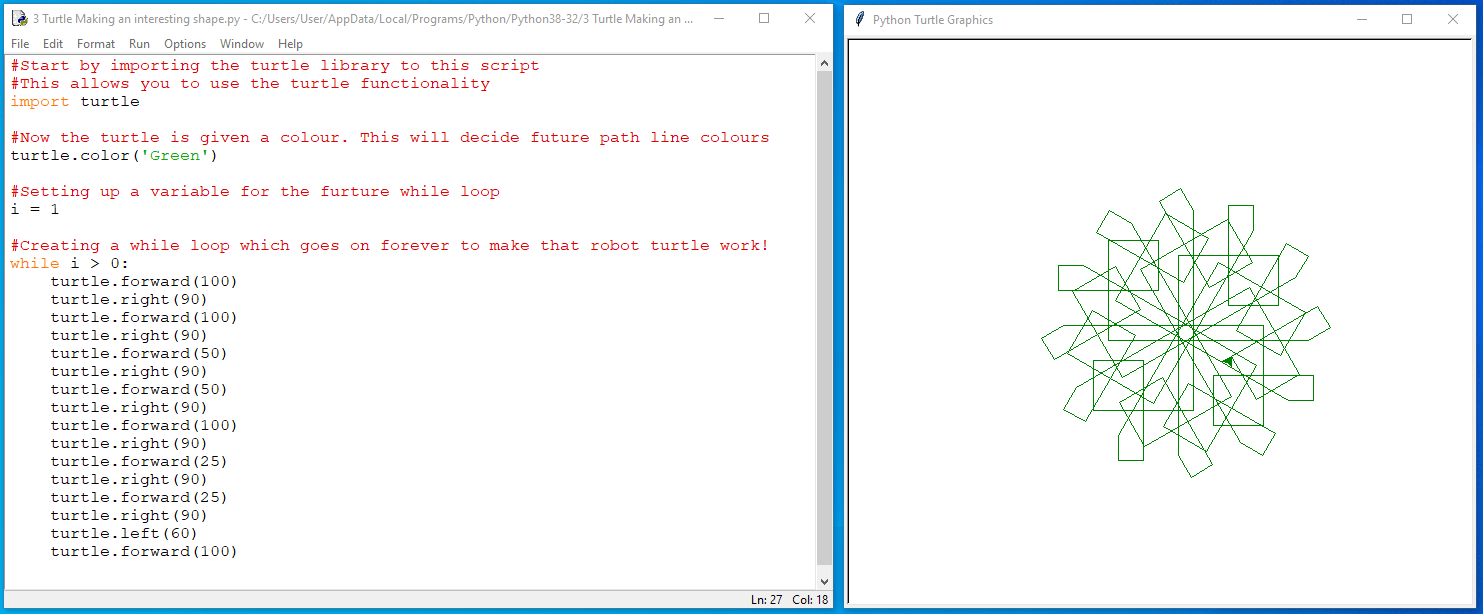 Python by scary stag on apr 27 2020 comment. Swell Python Scripts With The Turtle Library Tutorial Australia