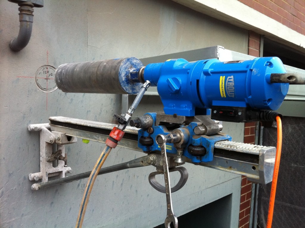 Core drill bits with side tip lubrication hole. Diamond/Hydraulic Core/Concrete Drilling Services -Melbourne