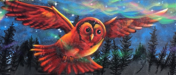 A 90-ft mural at Ravina Gardens, North of High Park in Toronto