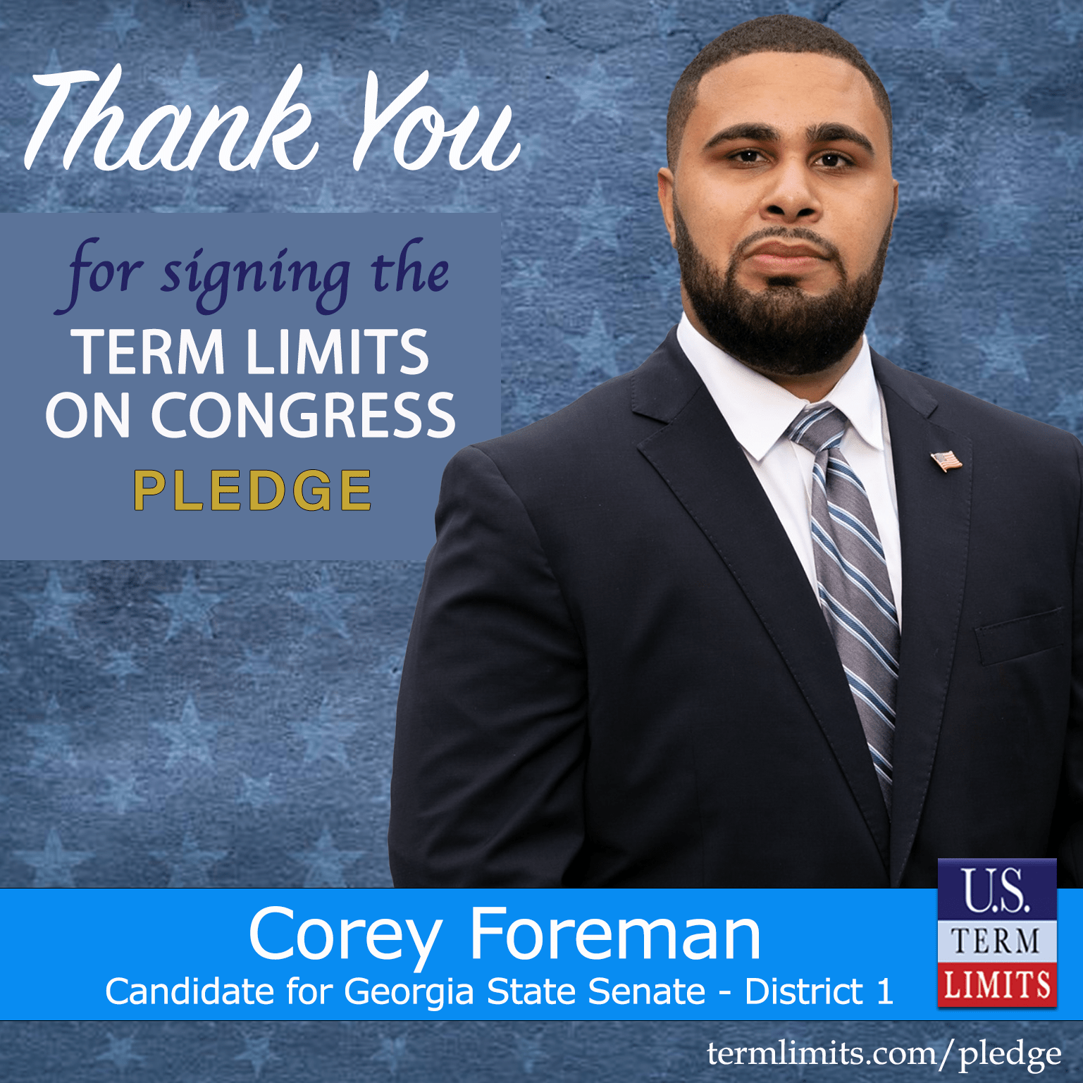 Corey Foreman Term Limits on Congress Pledge