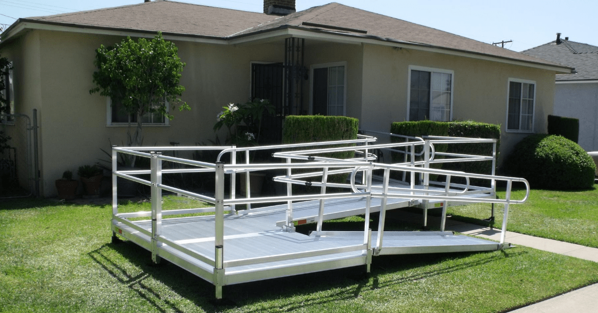 An EZ Access modular aluminum wheelchair ramp