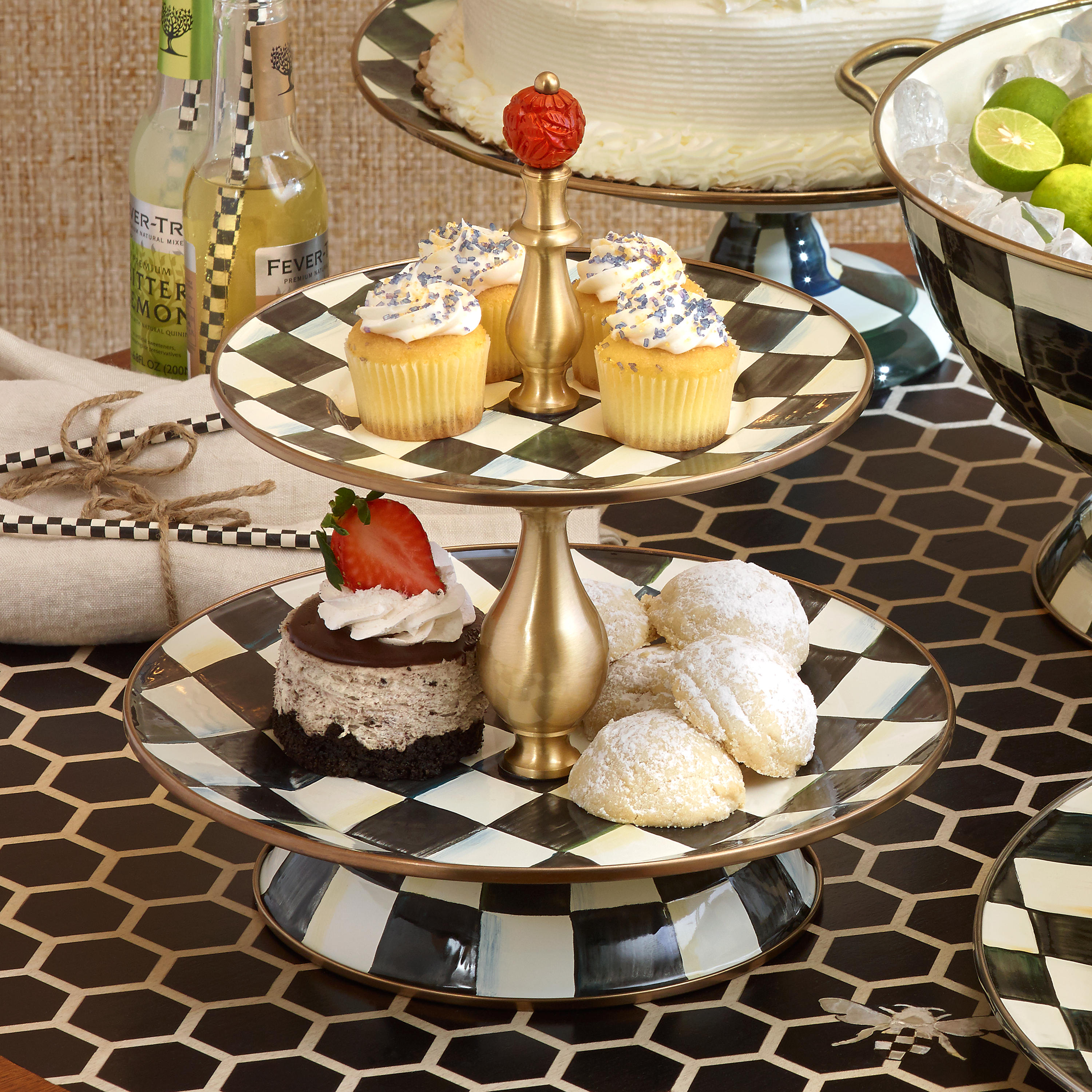 Courtly Check Enamel Two Tier Sweet Stand - Cornelia Park