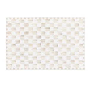 Mocha Checkered 3' x 5' Washable Rug